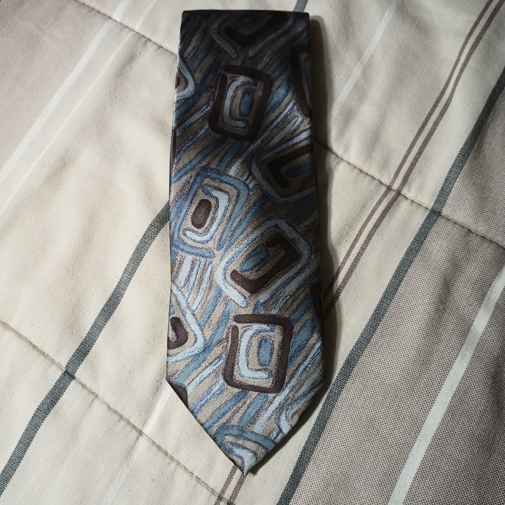 Emilio Romano Abstract Design Silk Tie Handmade In Italy
